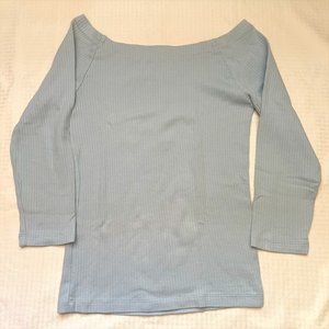 BONGO 3/4 SLEEVE OFF SHOULDER FITTED TOP Blue S